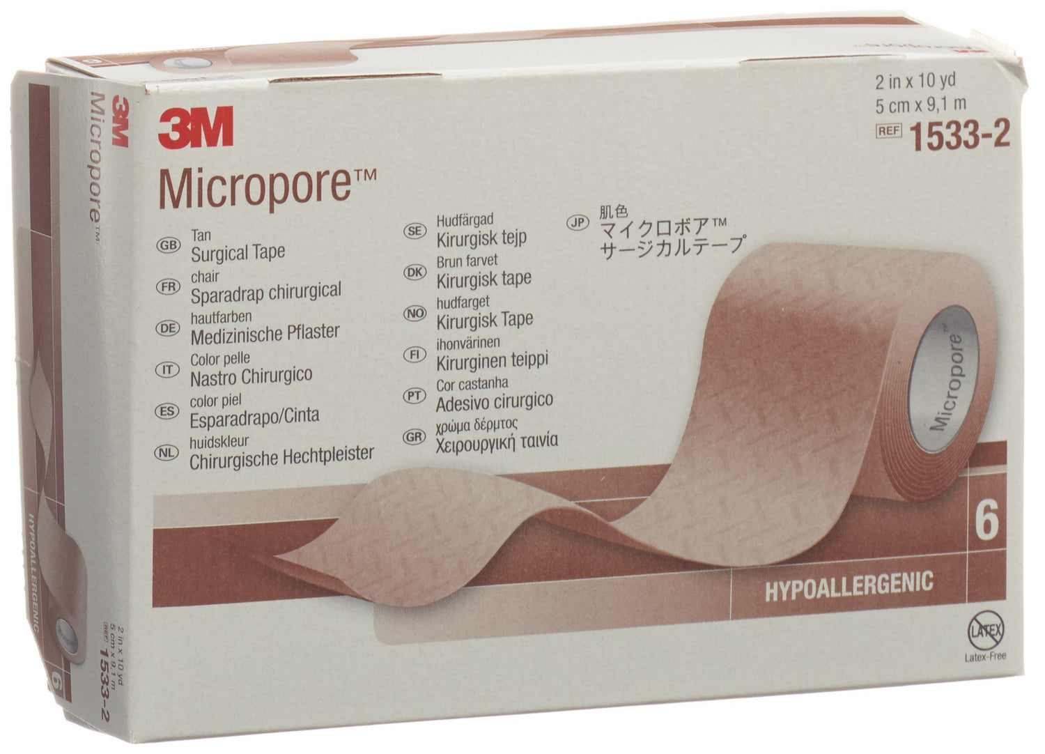 3M MICROPORE sparadr s disp 50mmx9.14m ch 6 pce