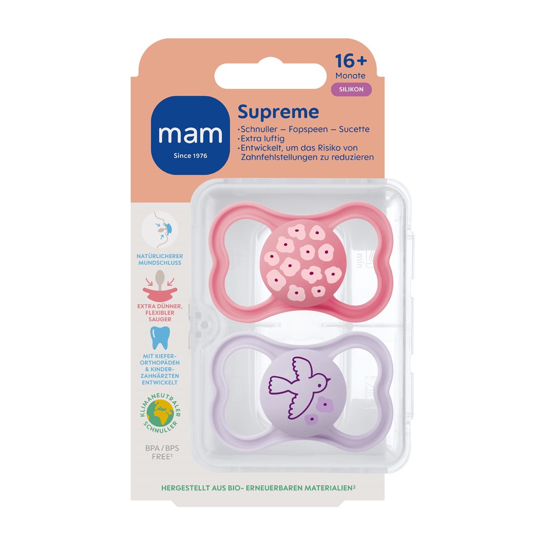 MAM Supreme Sucette Silicone 16-36 mois 2 Pièces Confort Bébé | Lot