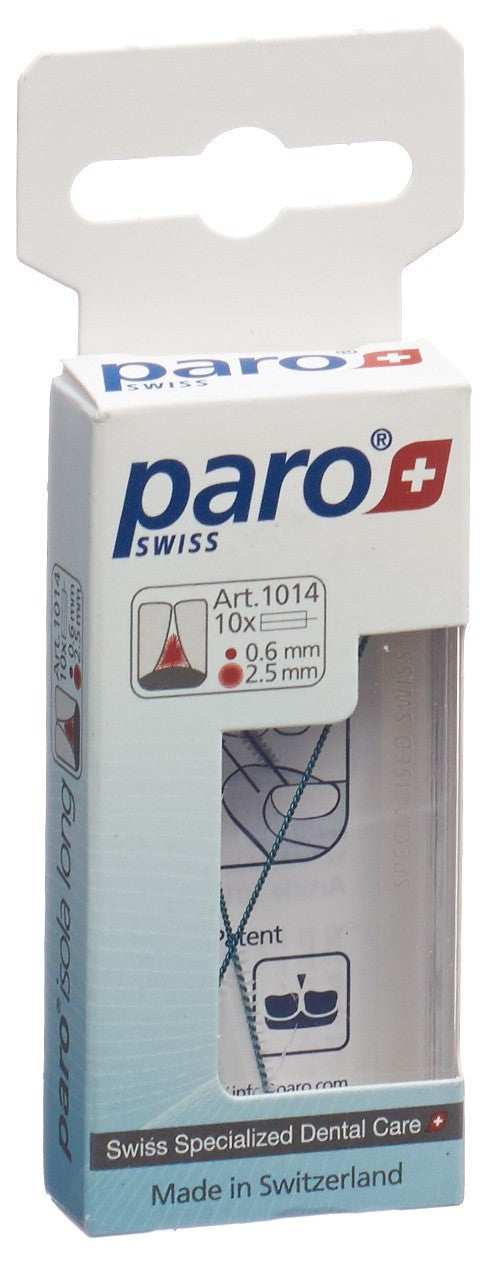 PARO Isola Long Brossette Interdentaire Cylindrique 2.5mm Bleu 10 Pcs