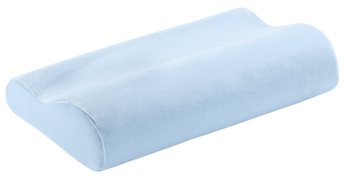 ELSA Oreiller Confort Velours Bleu Clair 50 x 11 cm | Soutien Doux