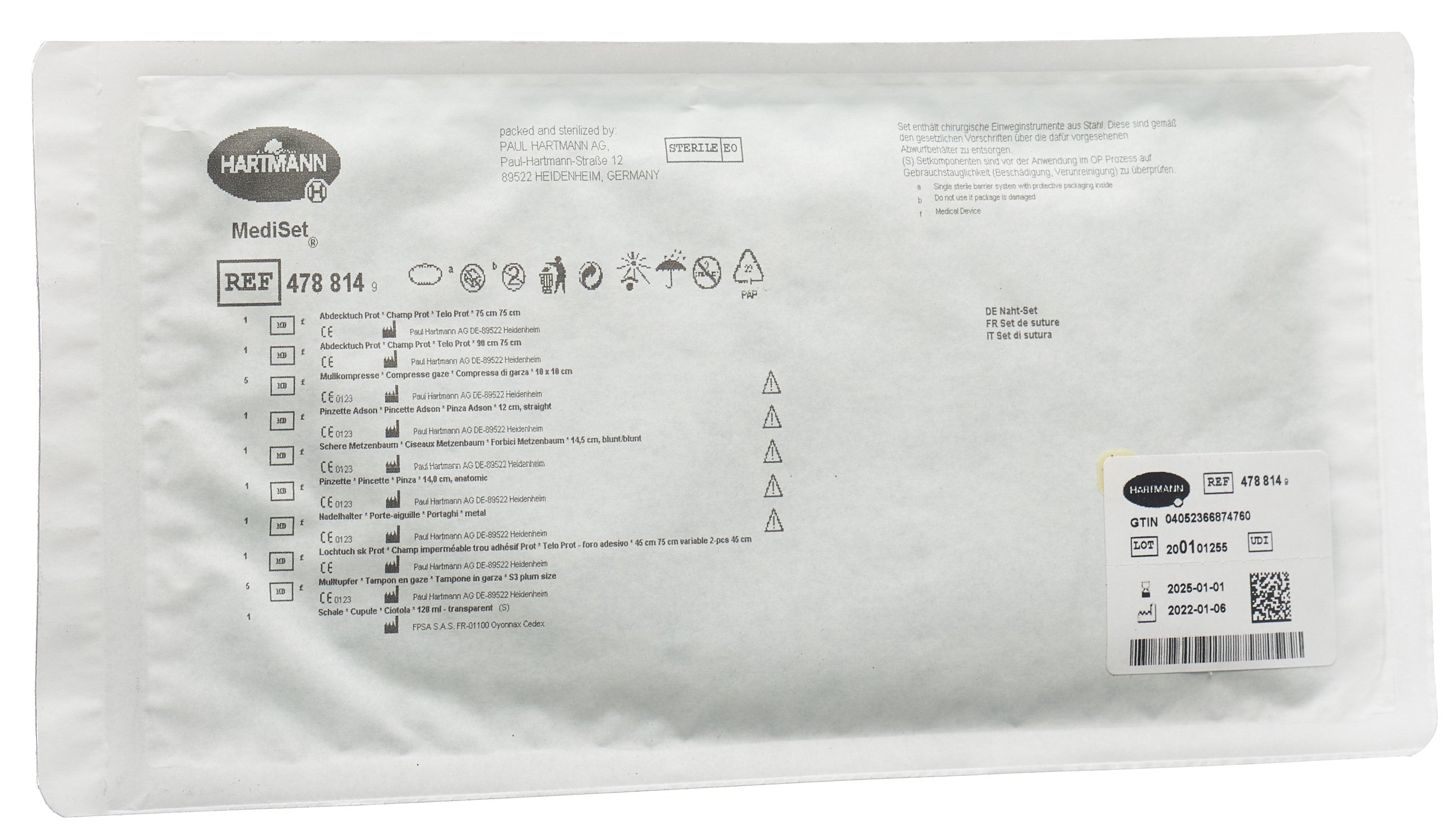 MEDISET Set de Suture Stérile pour Soins Professionnels | Kit Complet