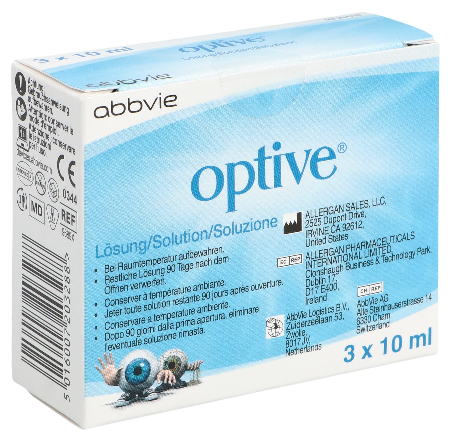 OPTIVE Solution Confort Yeux Secs 3 Flacons 10 ml
