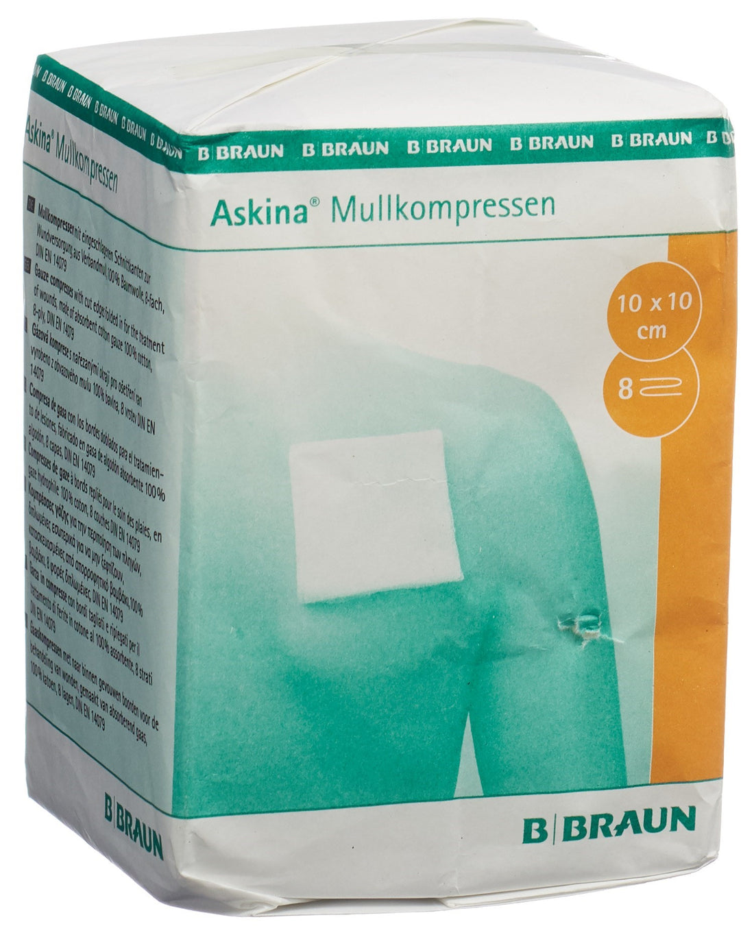 ASKINA Compresse Gaze Stérile 10cm x 10cm 100 Pièces | Soin Blessure