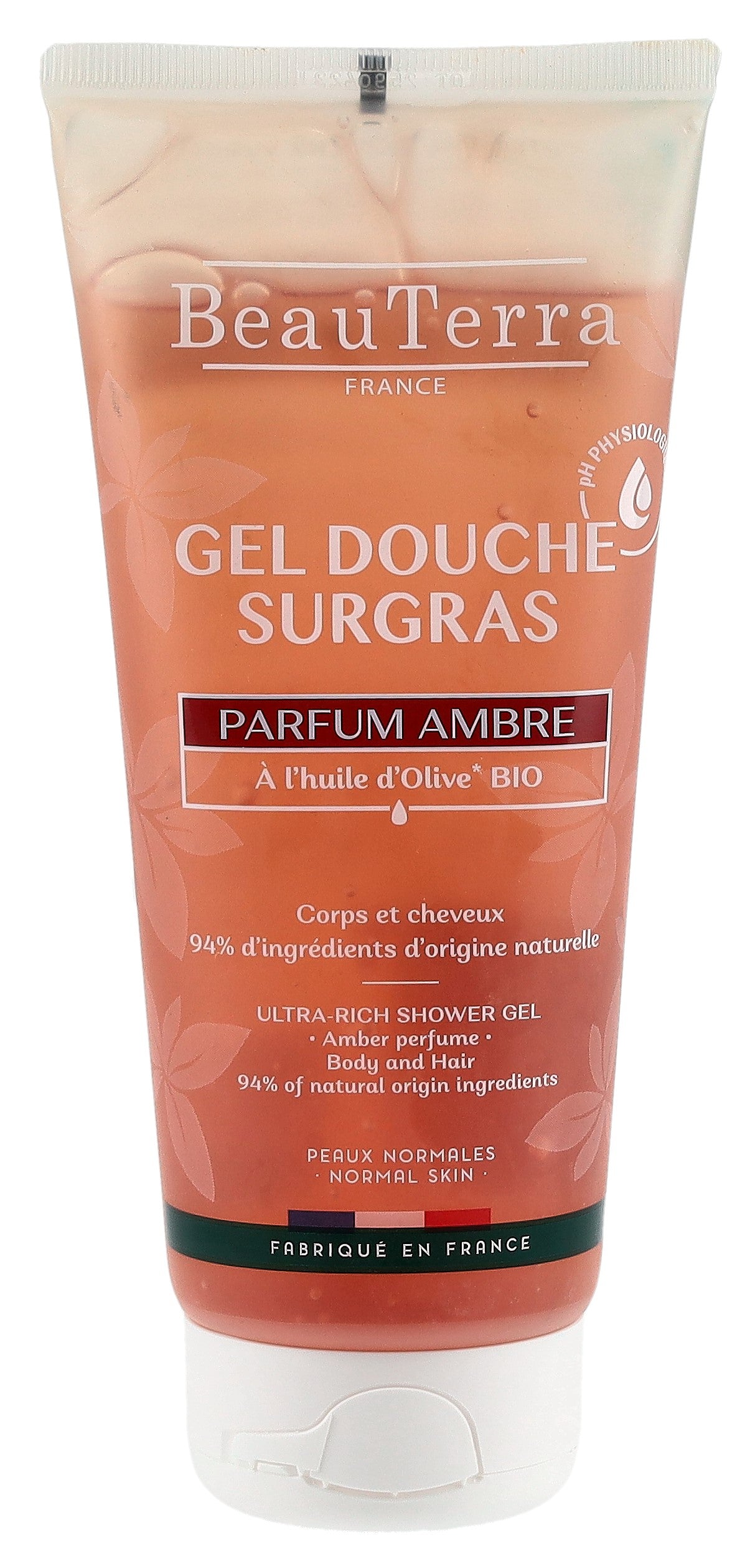 BEAUTERRA Gel Douche Surgras Ambre 200 ml Douceur Intense