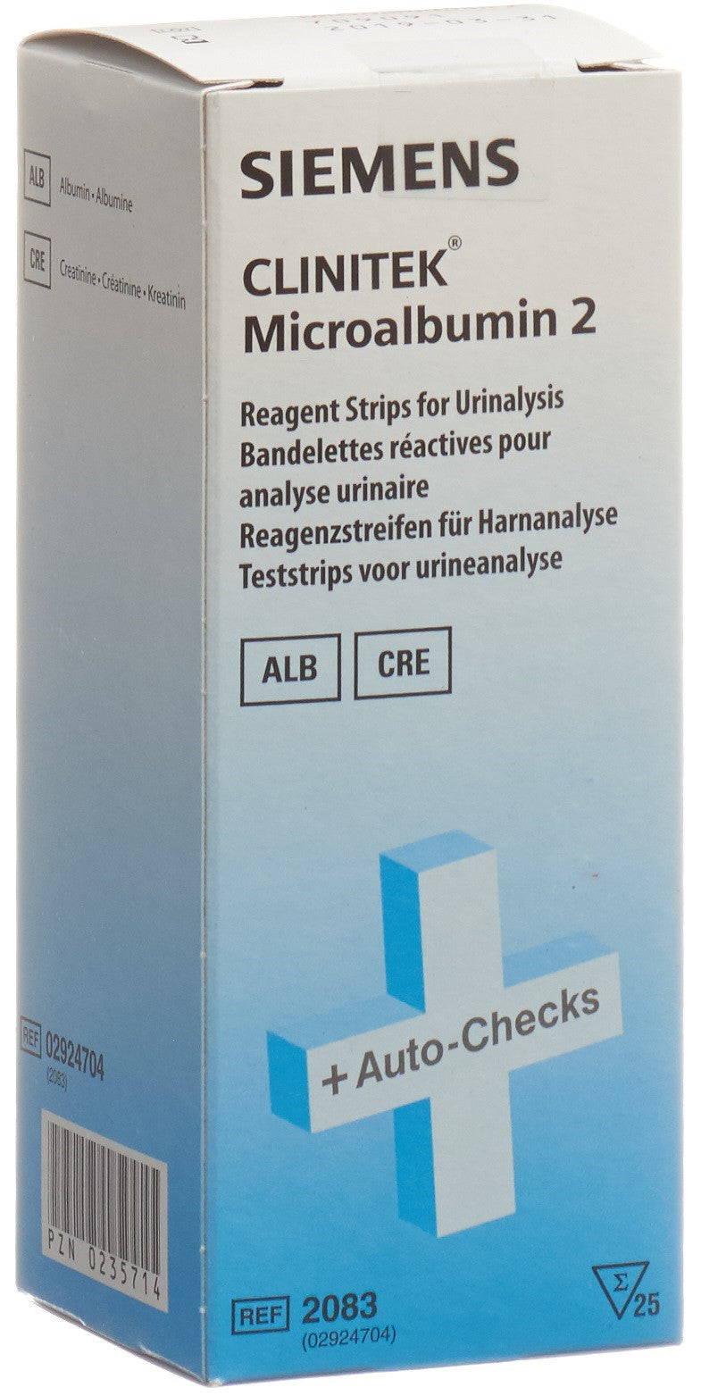 Siemens CLINITEK Microalbumin Bandelettes Réactives 25 Pièces | Diagnostic Fiable