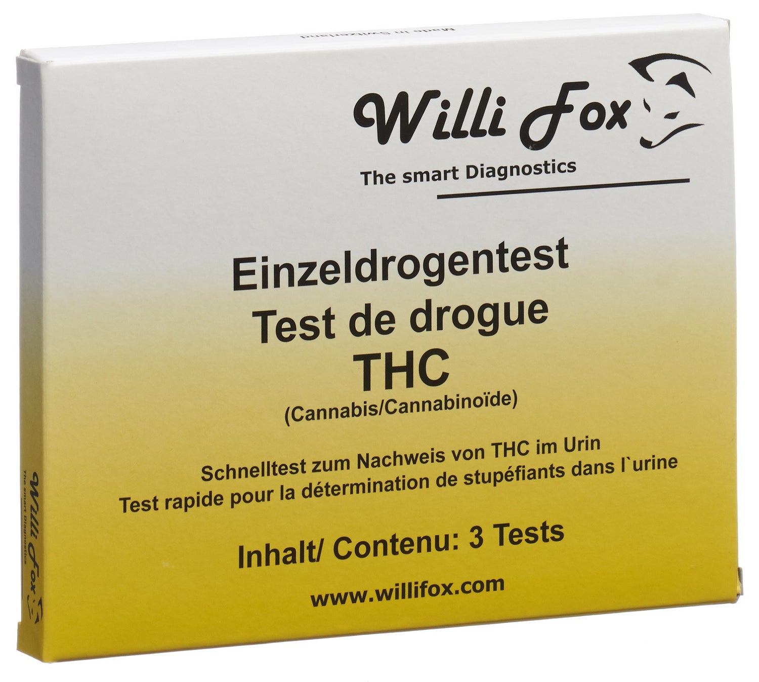 WILLI FOX test de drogue THC uni urine 3 pce