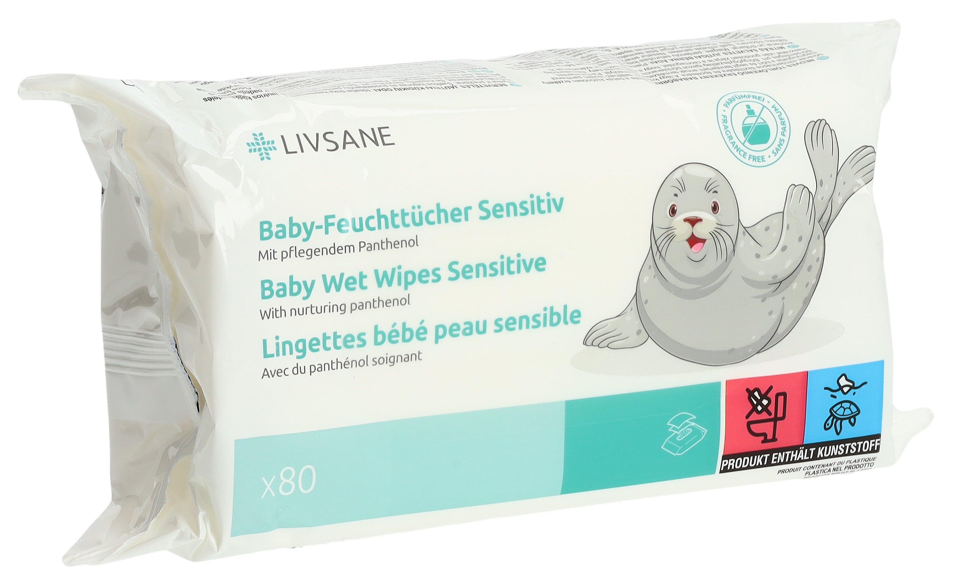 LIVSANE Lingettes Bébé Peau Sensible Douceur &amp; Protection | 80 Lingettes