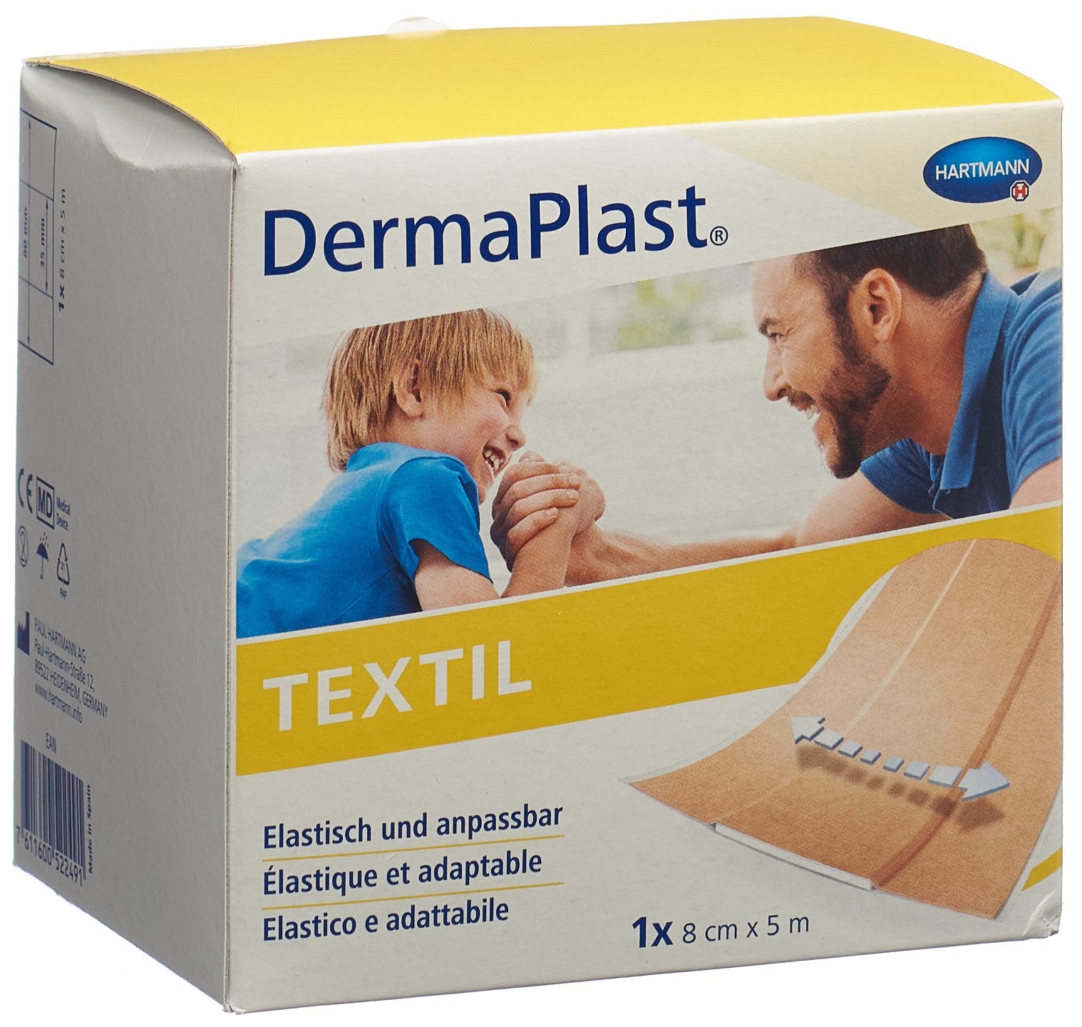 DERMAPLAST Pansement Textile Rapide 8 cm x 5 m | Soin Cicatrisant