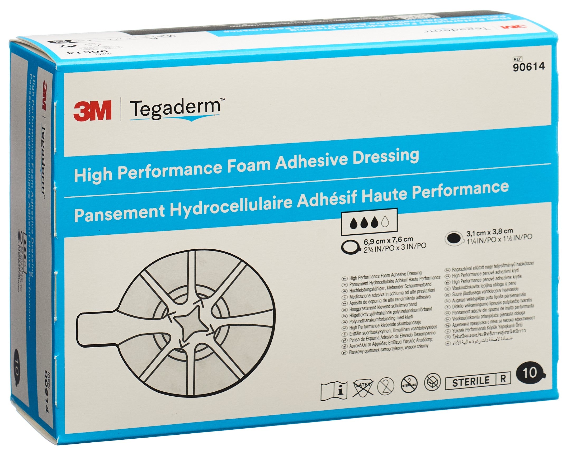 3M TEGADERM FOAM HP comp mous mini ov adh n 10 pce
