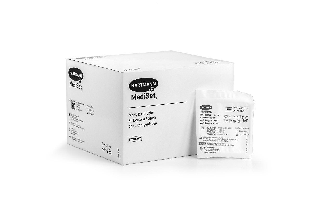 MEDISET Tampons Coton Stériles 4cm | Lot de 30 Sachets