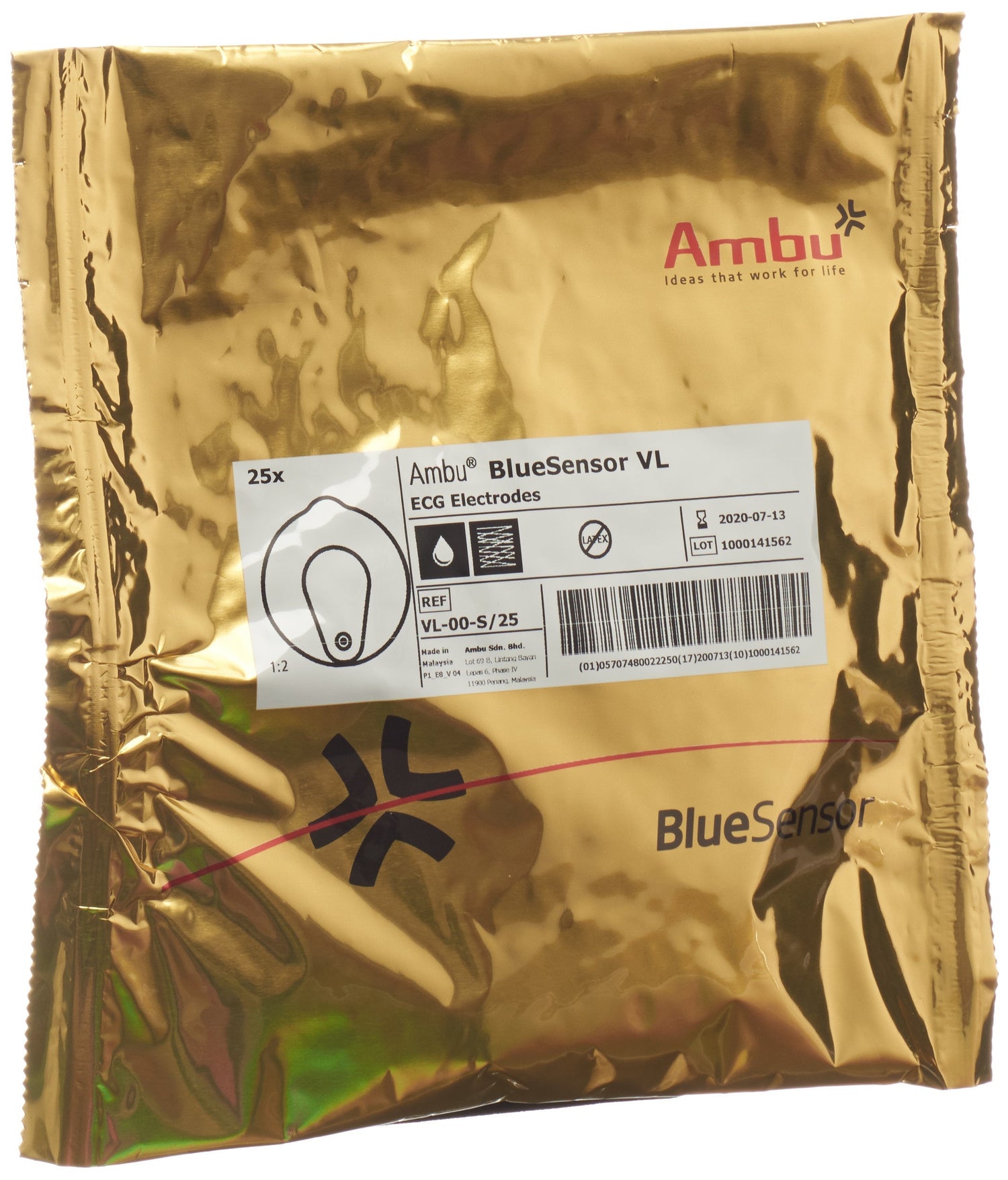 Ambu Blue Sensor ECG Électrodes VL Bouton-Pression 25 Pièces | Fiables