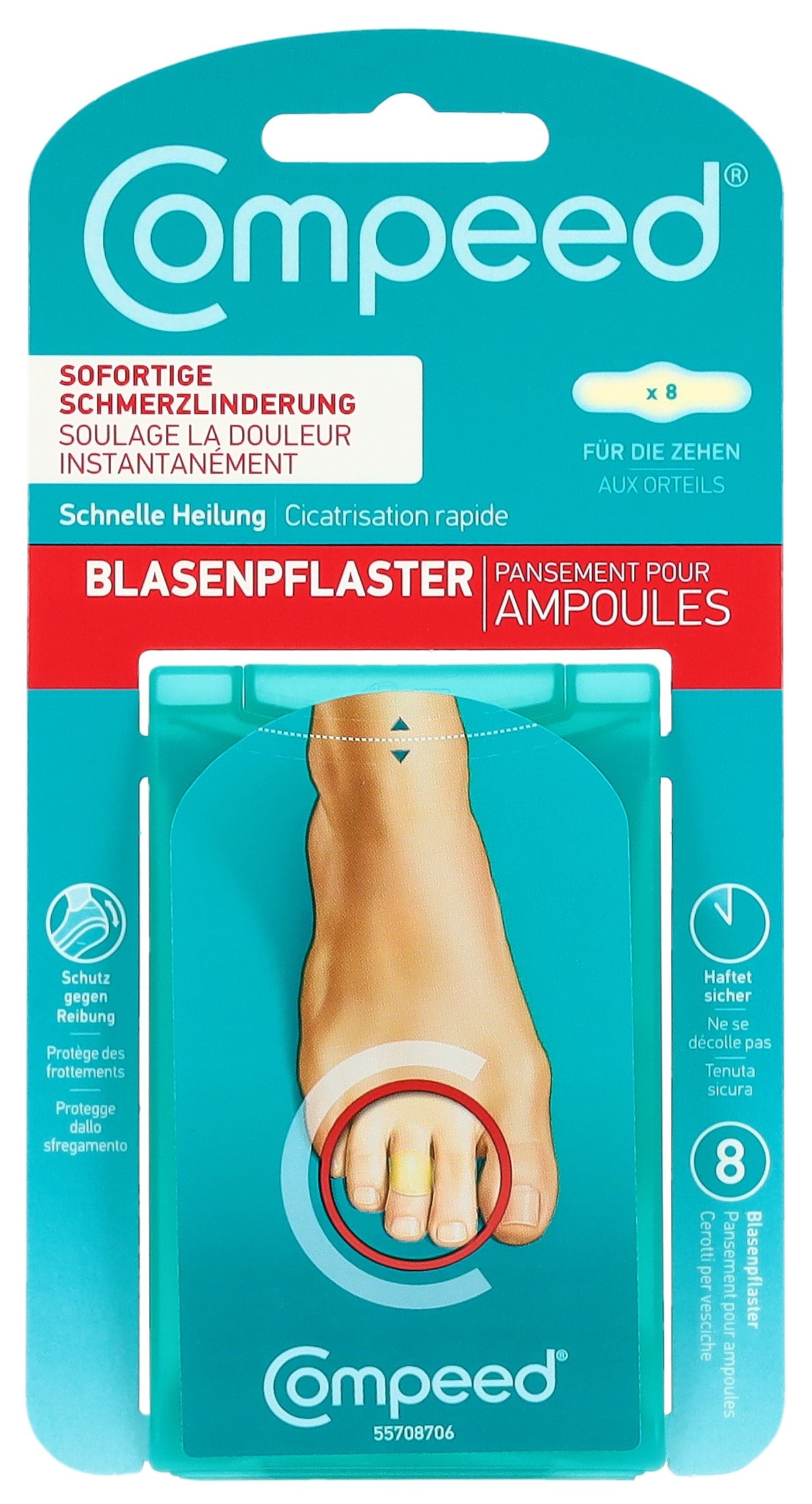 Compeed Pansement Ampoules Orteils Soulagement Immédiat | 8 Pièces