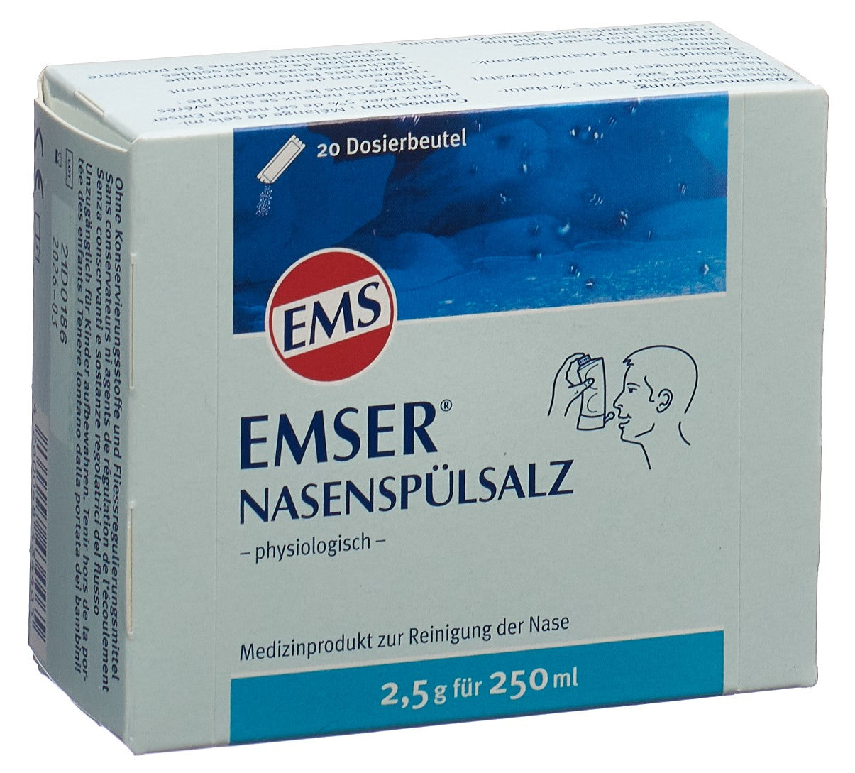 EMSER Sel de Rinçage Nasal Apaisant 20 Sachets 2.5 g