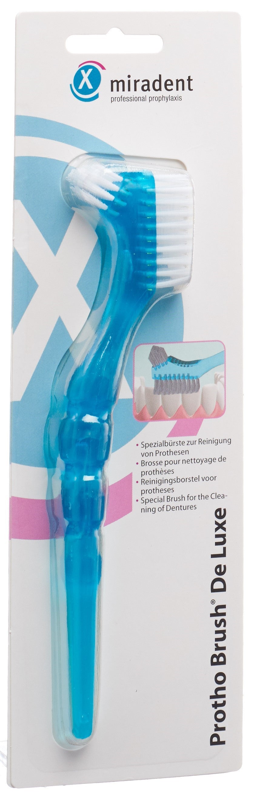 MIRADENT Brosse Prothèse Luxe Prothétique Bleu | Nettoyage Efficace