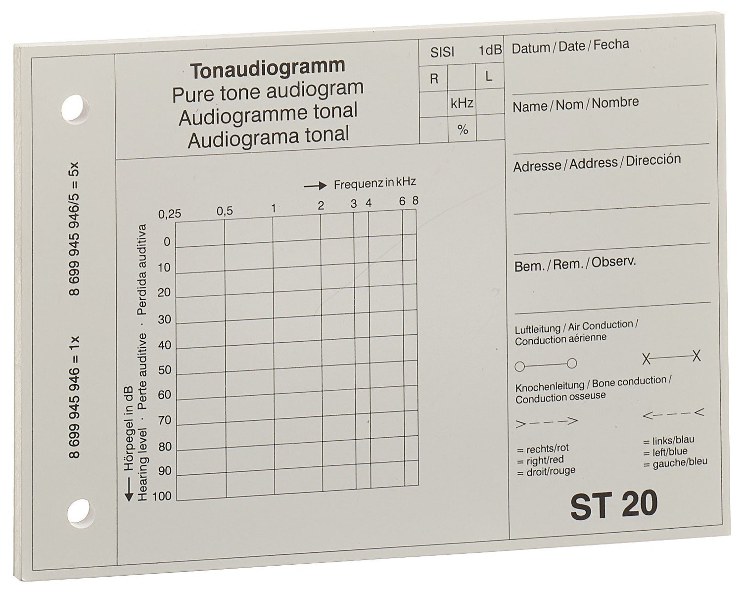 MAICO Bloc Audiogramme ST Modèle 20 | Professionnel