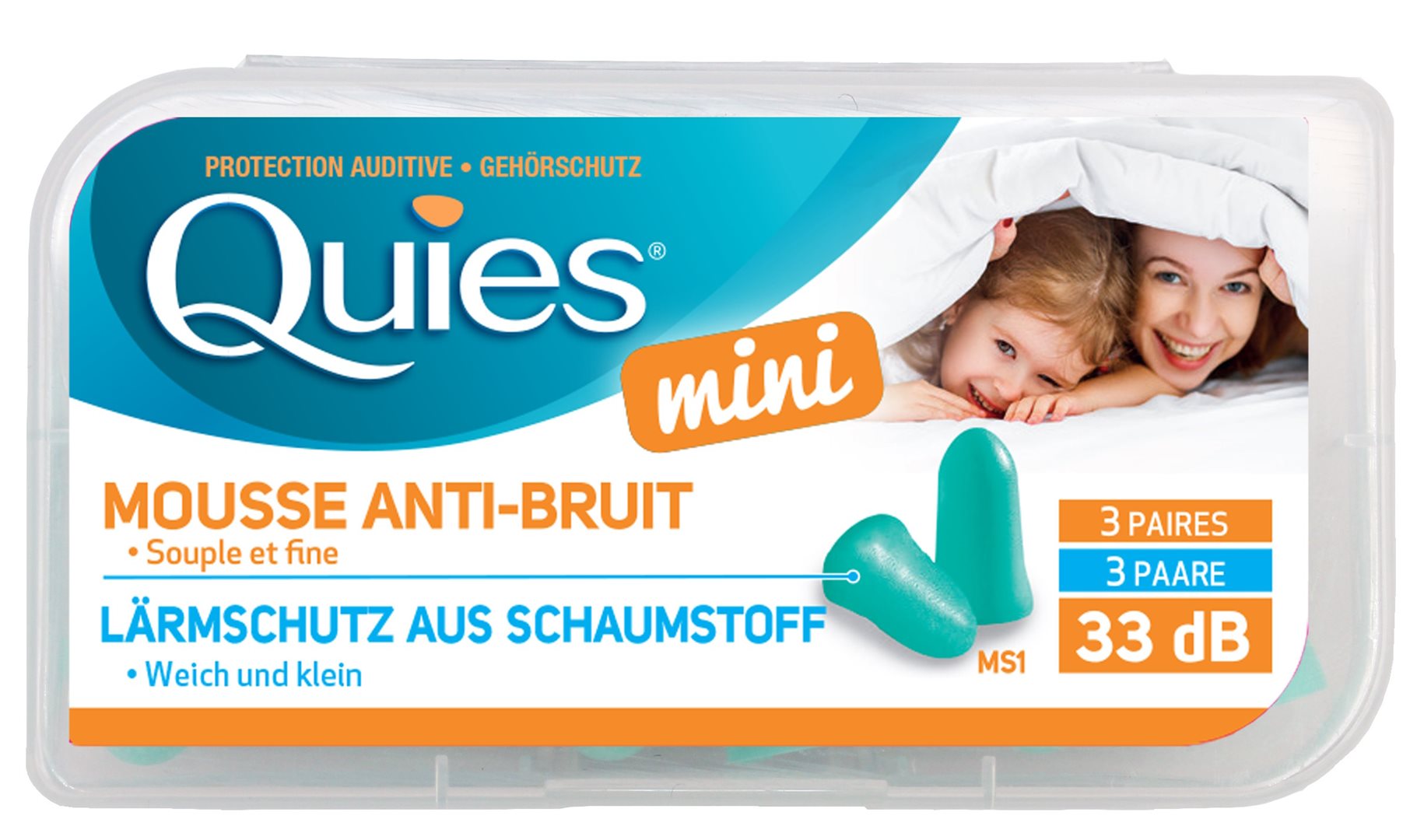 QUIES Mousses Anti-Bruit Mini 6 Pièces pour un Sommeil Paisible | Confort Audition