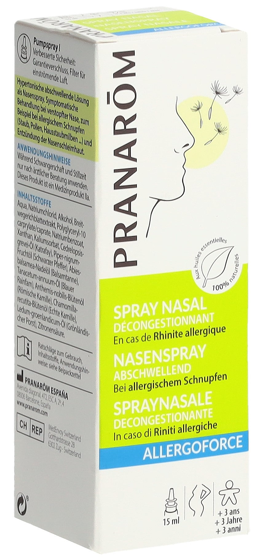 Pranarôm Allergoforce Spray Nasal Décongestionnant Bio 15 ml