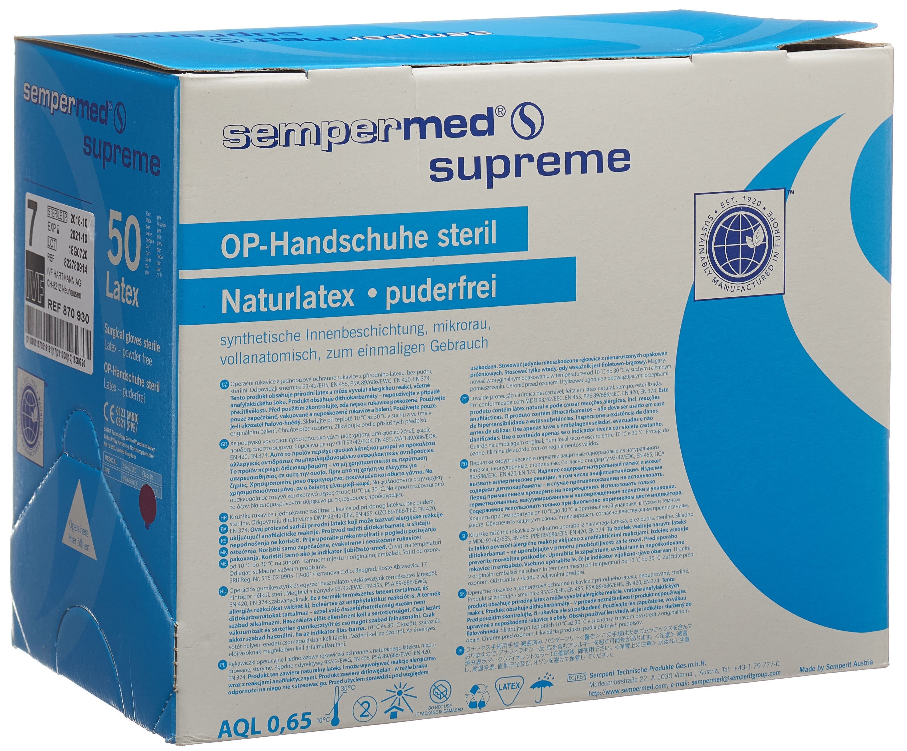 SEMPERMED Supreme Gants Opératoires Stériles 50 Paires | Confort &amp; Protection
