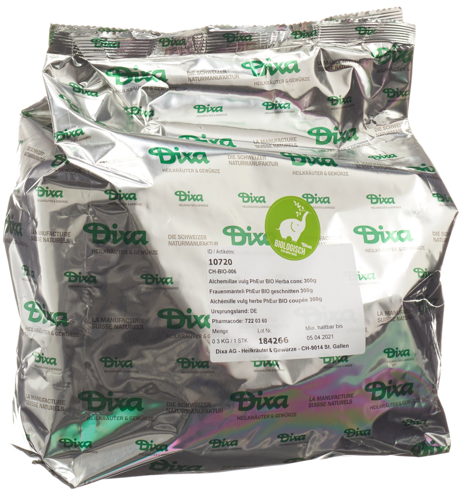 DIXA Alchemille Vulgaire BIO Herbe Coupée 300 g Bien-être