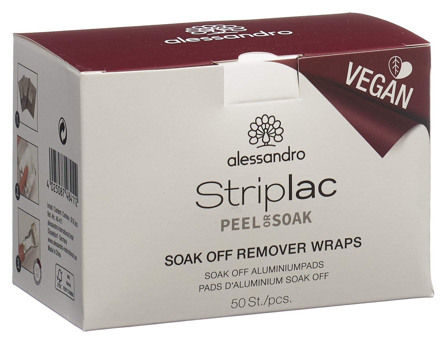 ALESSAN Striplac 2 0 Soak Off Wraps 50 pce