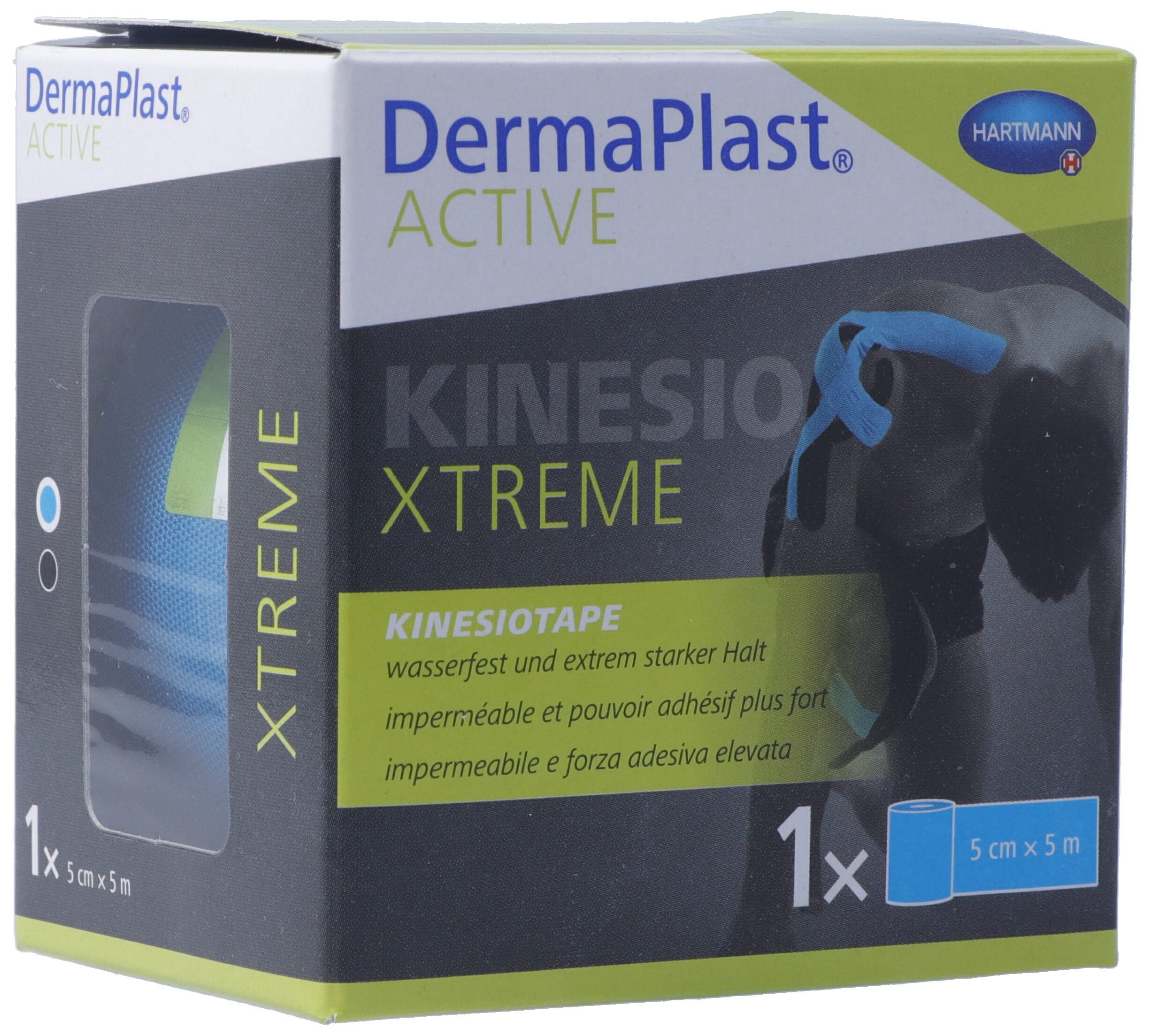 DERMAPLAST Kinesiotape Active Xtreme Soutien Musculaire | 5 cm x 5 m Bleu
