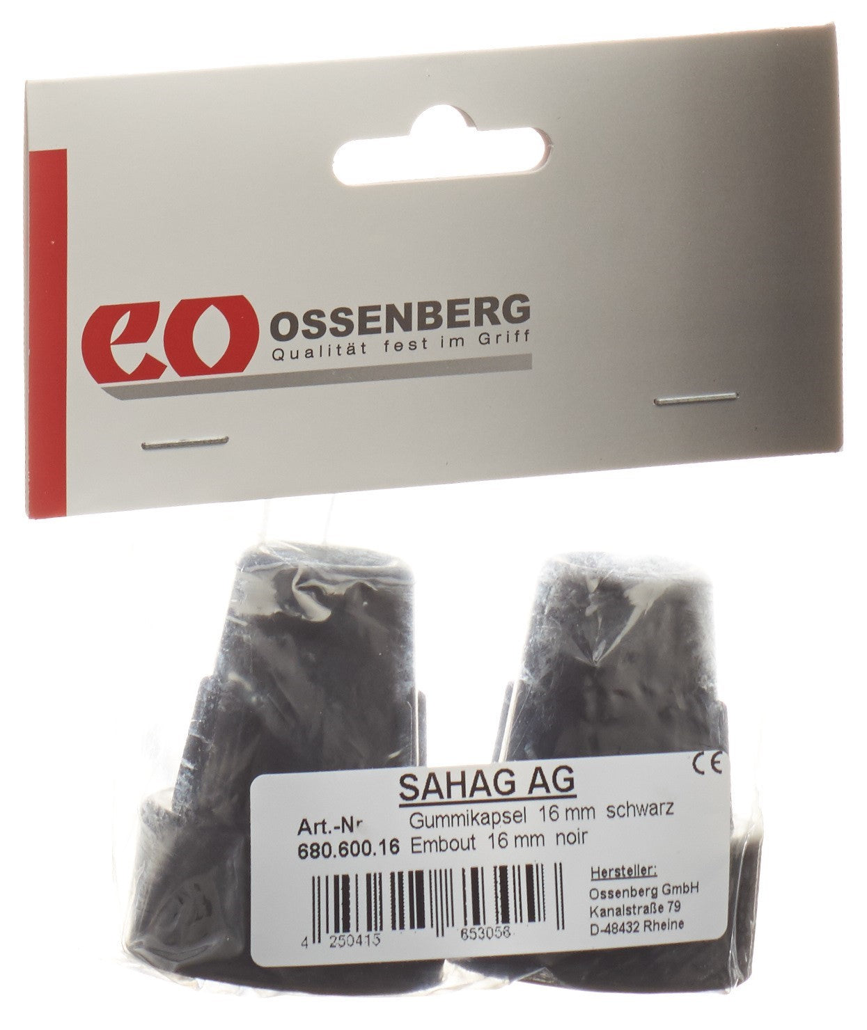 SAHAG Embouts Béquilles 16mm Noir Confort &amp; Sécurité | 1 Paire