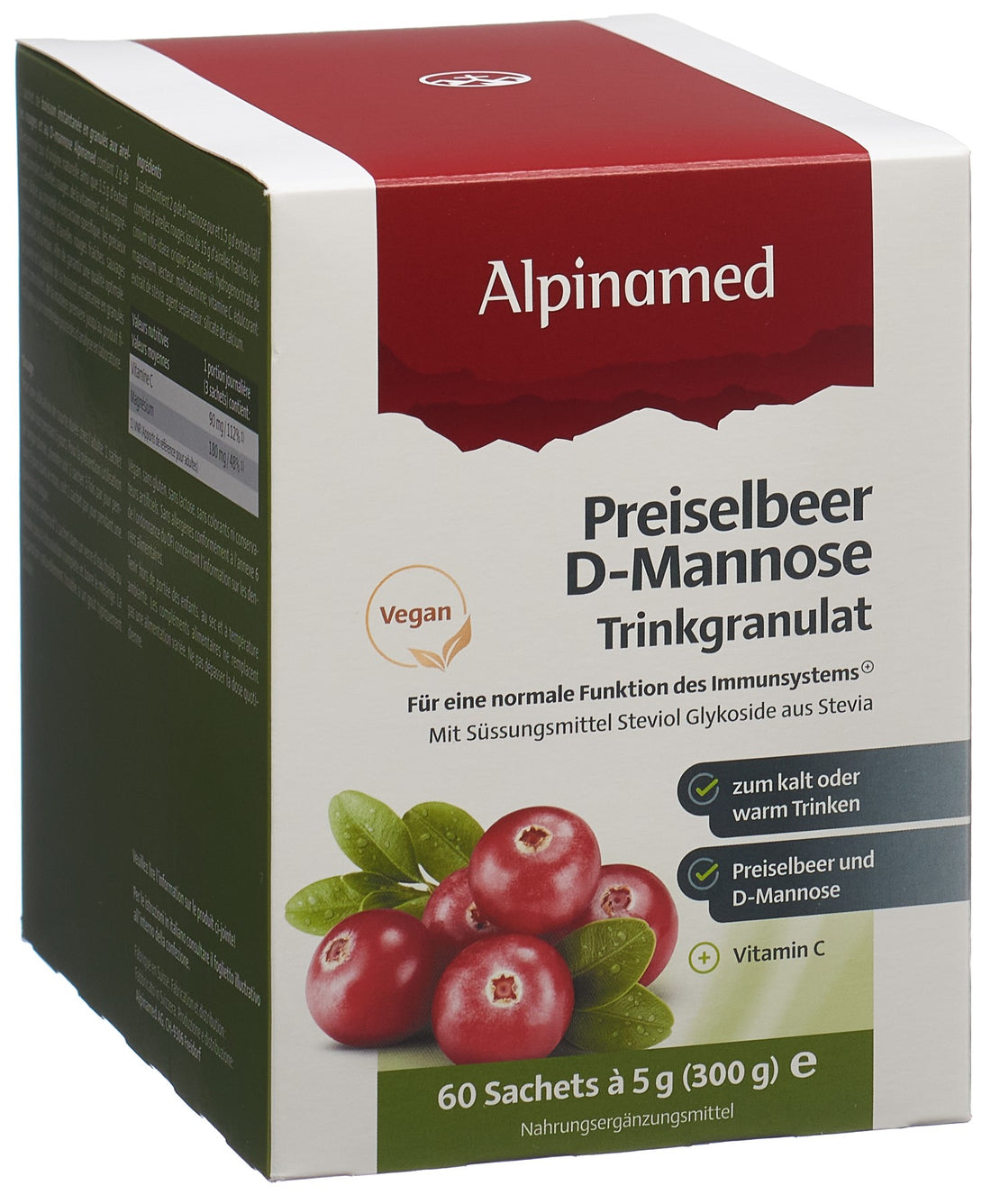 ALPINAMED D-Mannose Airelle Rouge | Soutien Urinaire 60 Sachets 5g
