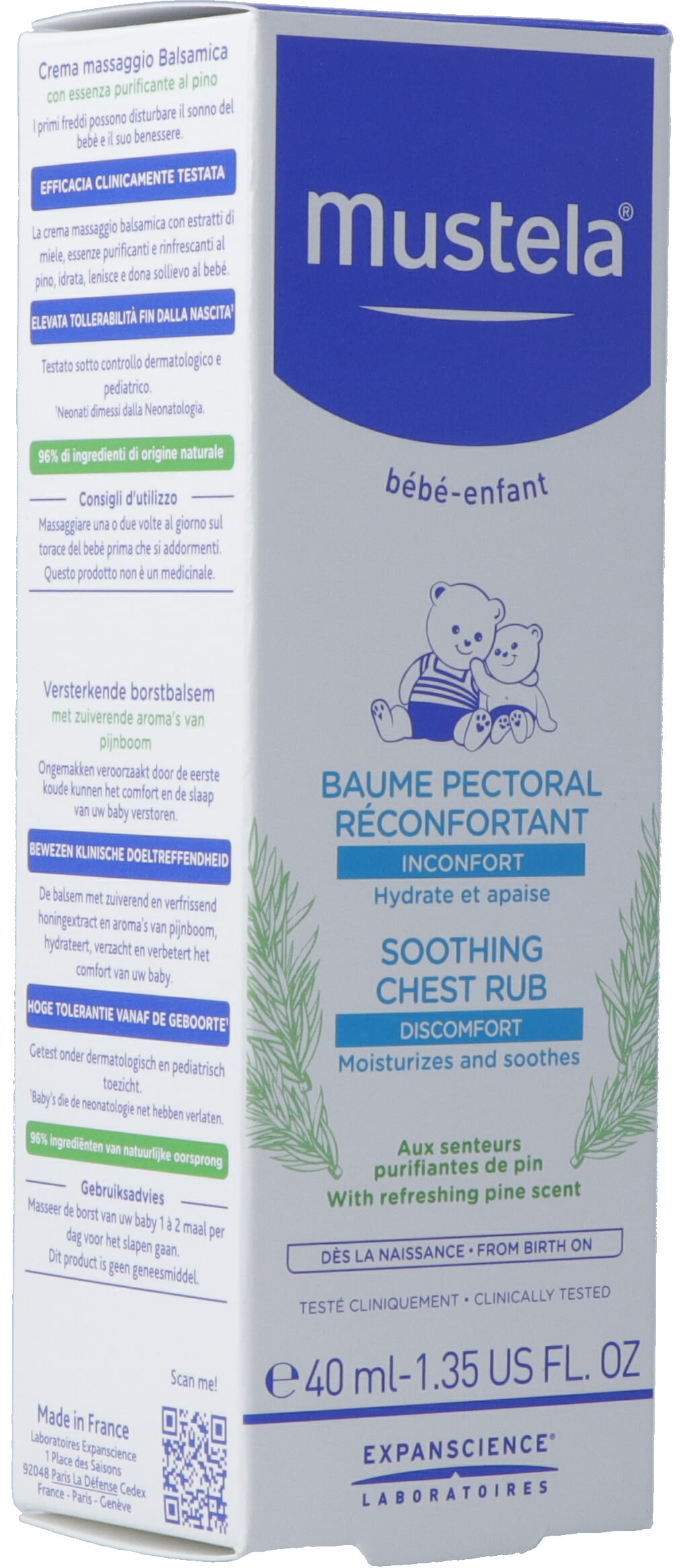 Mustela Baume Pectoral Réconfortant Bébé | 40 ml