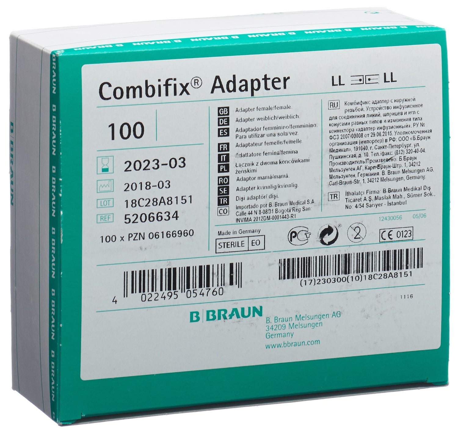 COMBIFIX adaptateur luer lock femelle/fem 100 pce