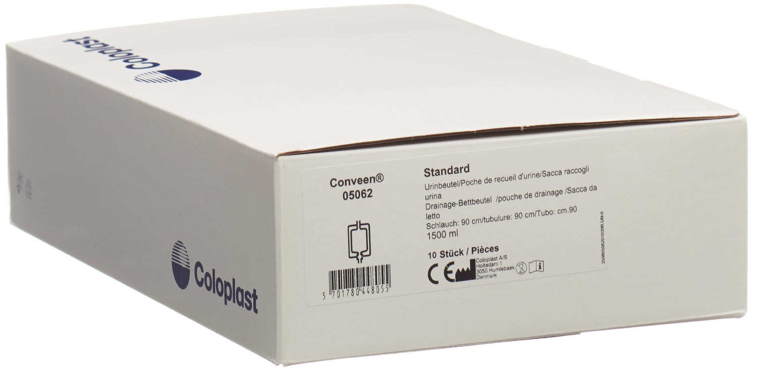Conveen Poche Urinaire Nuit 1500ml 90cm Anti-Reflux | 10 Pièces