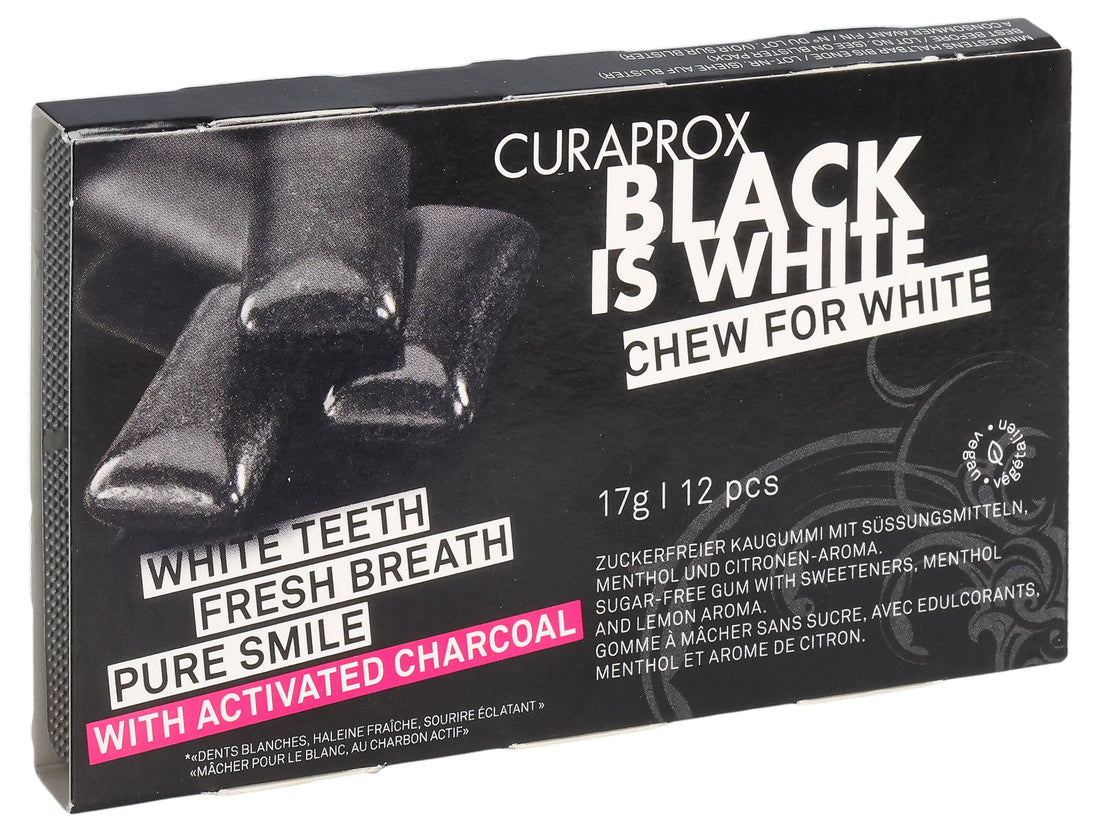 CURAPROX Black is White Gommes à Mâcher Blancheur 12 Pièces