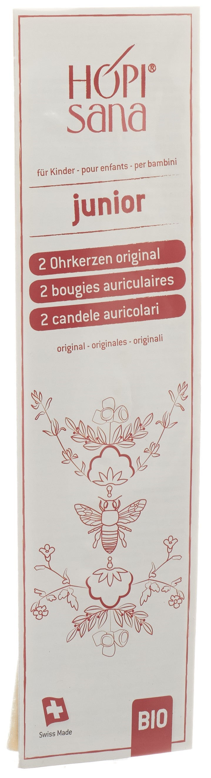 Hopisana Bougies Auriculaires Rouges Enfants - Confort &amp; Bien-être | 2 Pièces