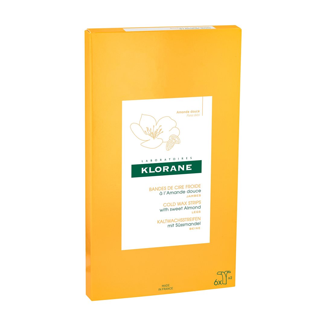 KLORANE Bandes Épilatoires Jambes Douceur &amp; Lissage | 2 x 6 Pièces