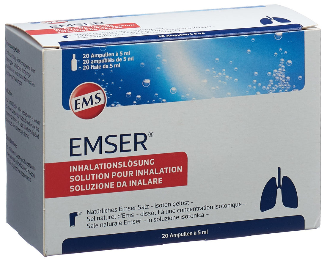 EMSER Solution Inhalation Adulte 20 Ampoules 5 ml | Respiration Libérée