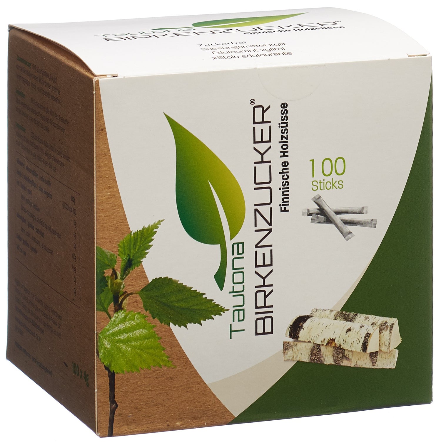 TAUTONA Xylitol (Birkenzucker) 100 Sticks | Édulcorant Naturel