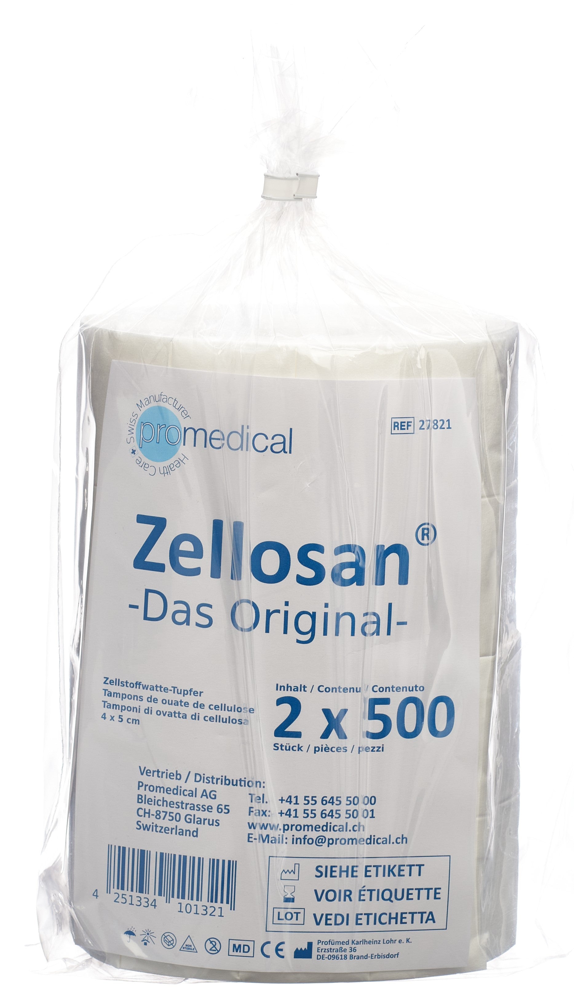 ZELLOSAN tampons cellulose 4x5cm n sté 2 x 500 pce