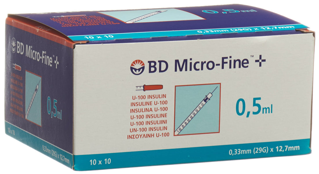 BD Micro-Fine+ Seringues U100 12.7x0.33mm 100 x 0.5ml Précision