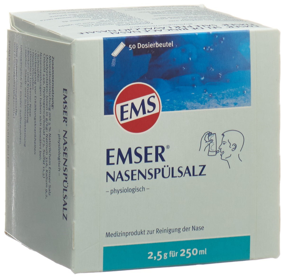 EMSER Sel de Rinçage Nasal Apaisant 50 Sachets 2.5 g
