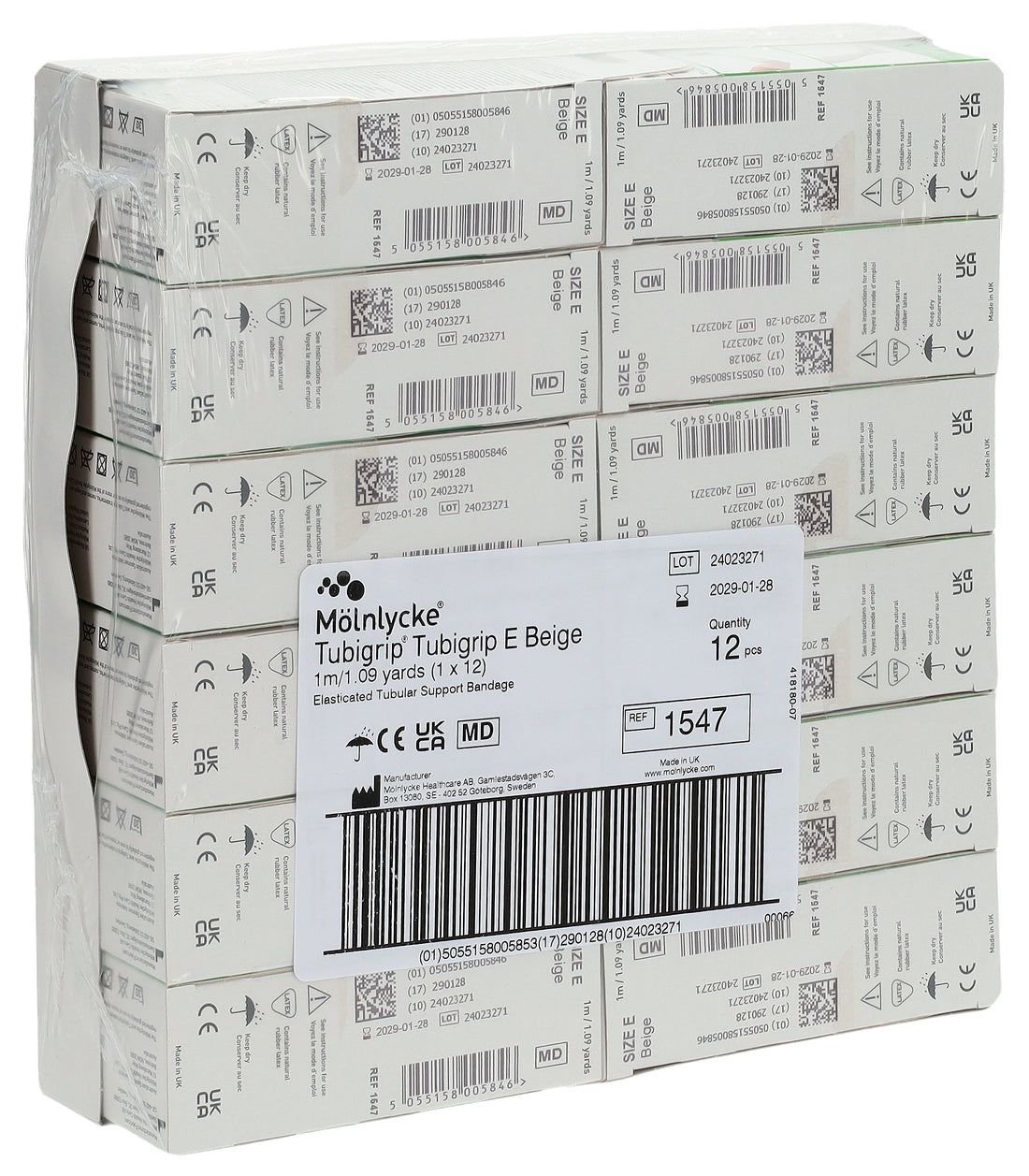 TUBIGRIP Bandage Tubulaire E 1m x 8.75cm Lot de 12 | Soutien Confort