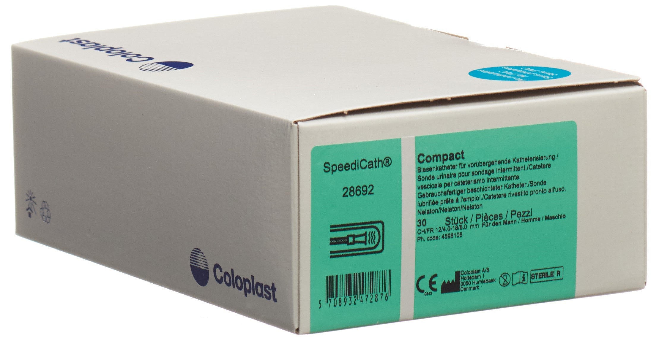 SpeediCath Comp Sonde Urinaire CH12 Homme 30 Pièces Confort &amp; Sécurité