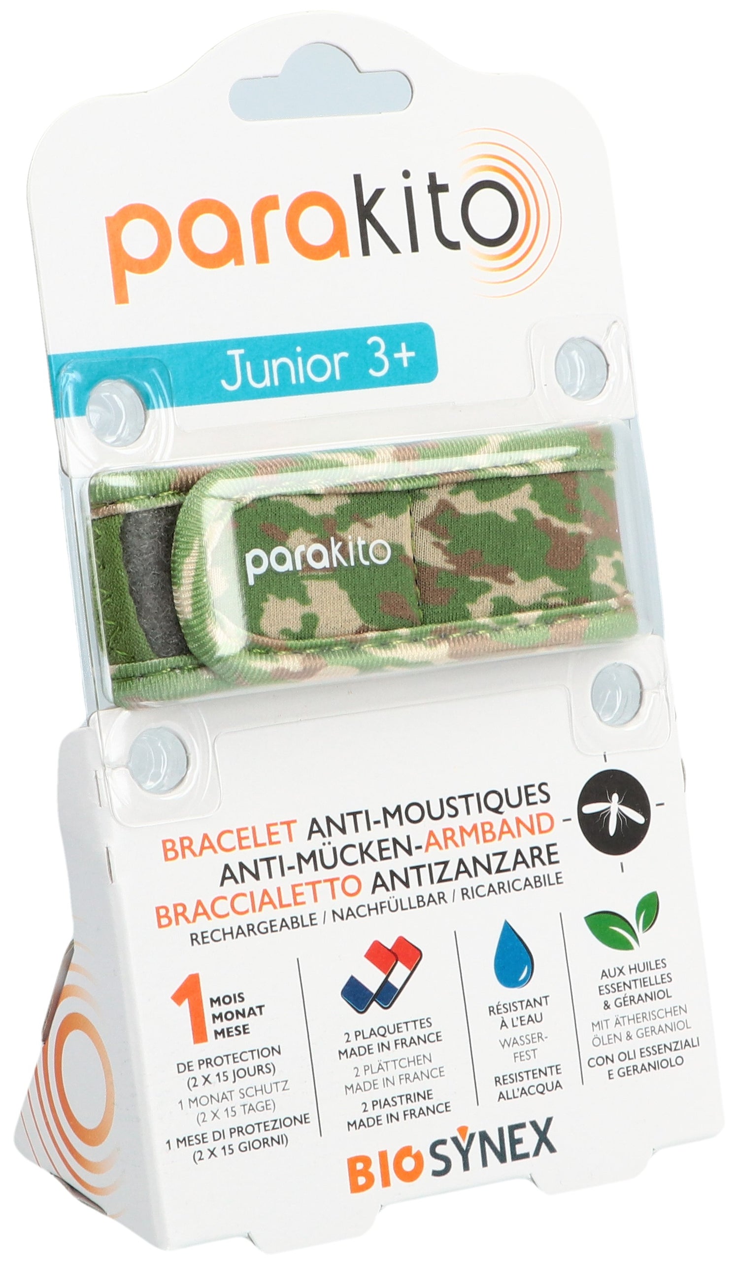 PARAKITO Bracelet Anti-Moustiques Junior Camouflage Efficace | 1 Bracelet