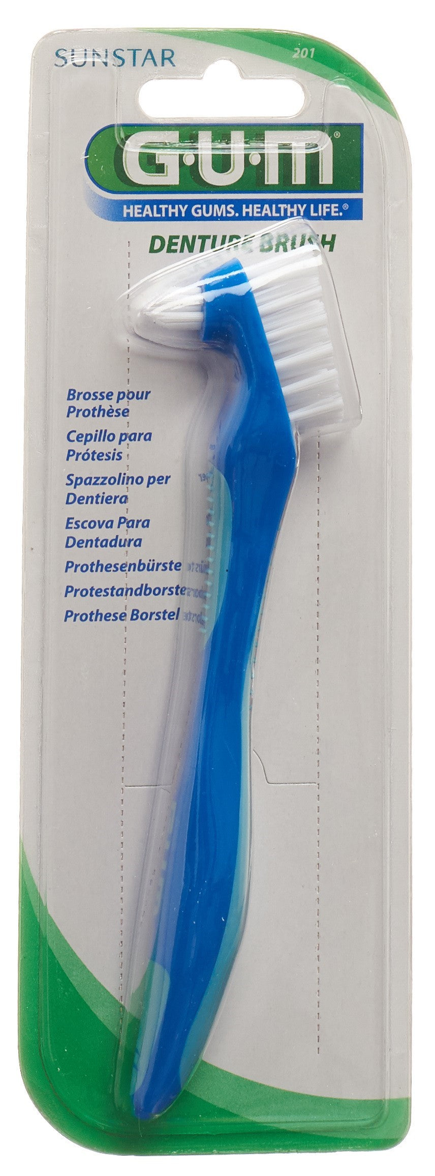 GUM Brosse Prothèse Dentaire Dure Nettoyage Efficace | 1 Brosse