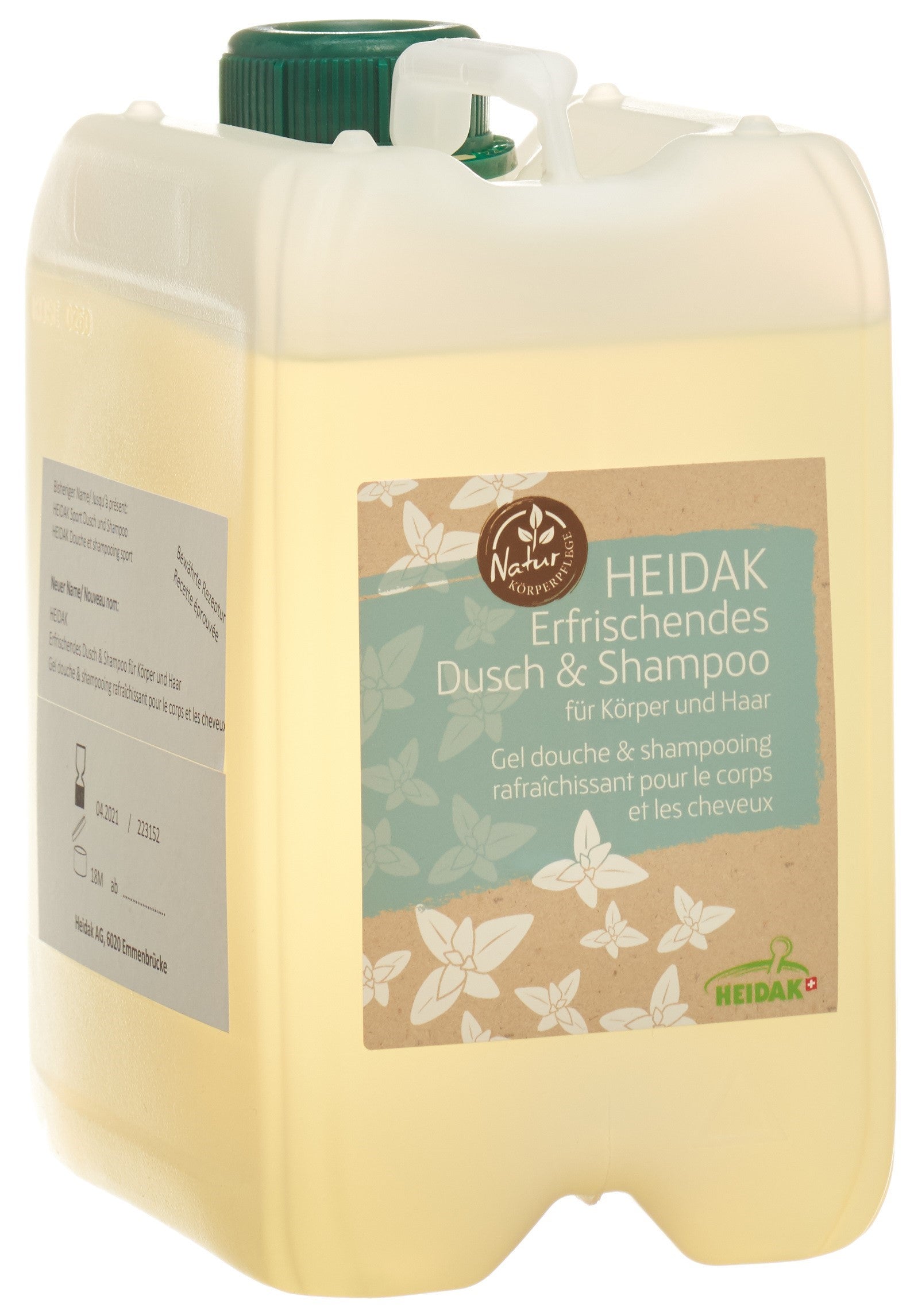 HEIDAK Gel Douche &amp; Shampooing Rafraîchissant 2.5 L | Soin Corps &amp; Cheveux
