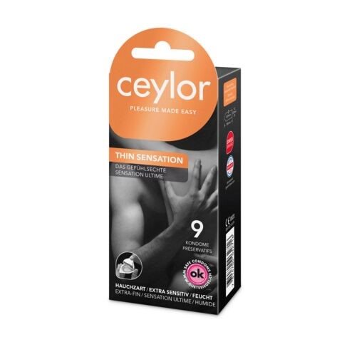 CEYLOR Thin Sensation Préservatif Fin 9 Pièces | Protection Discrète