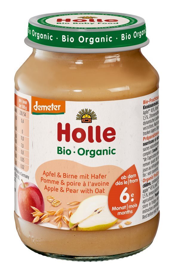 Holle Pomme Poire Avocat Bio 190 g | Purée Bébé