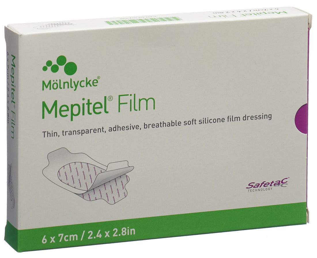 Mölnlycke Mepitel Film Safetac Pansement Doux Cicatrisation | 10 Pièces 6x7cm