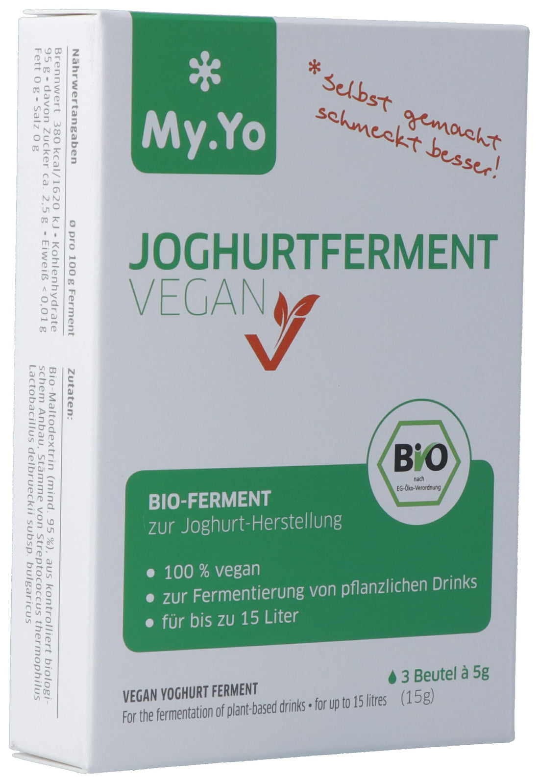 MY.YO Ferment Yaourt Bio Vegan - Probiotiques Intestinaux | 3 x 5 g