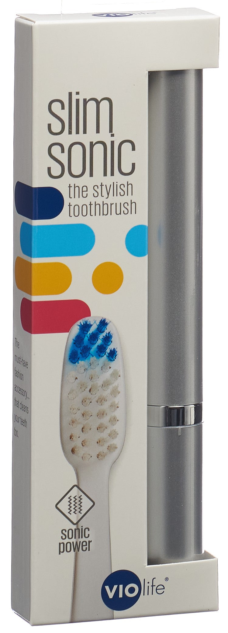 SLIM SONIC Brosse à Dents Voyage Argent | Nettoyage Profond