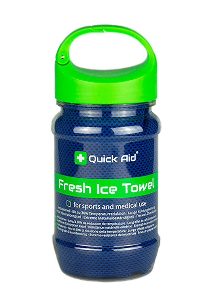 QUICK AID Serviette Glace Fraîcheur 34 x 80 cm Bleu | Soulagement Rapide