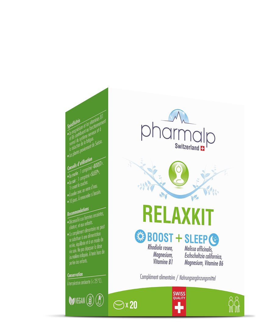 PHARMALP RELAXKIT Boost &amp; Sleep Complément Alimentaire | 20 comprimés